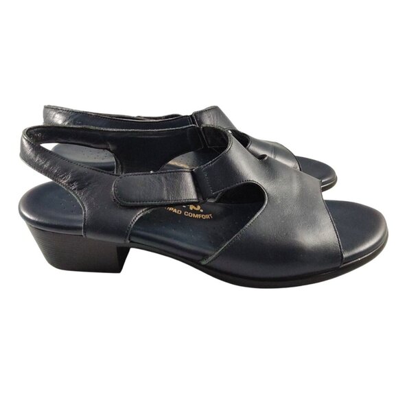 SAS Suntimer Women's Size 9.5M Navy Block Heel Sandals W/ Adjustable Strap - Picture 5 of 8